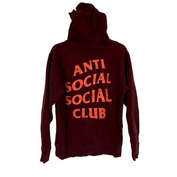 Anti Social Social Club Lost Feelies‎ Maroon Hoodie Size Small - Picture 3 of 7